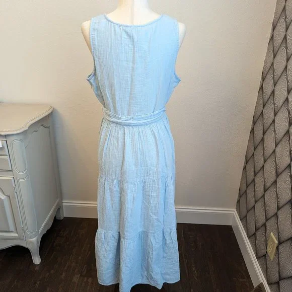 J.Crew Factory Belted Gauze Midi Dress - Picture 9 of 11